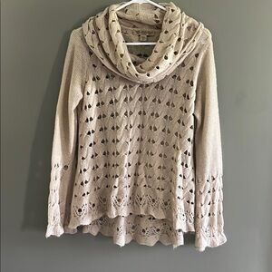 Vintage America Summer Sweater Cream Cowl Neck